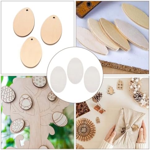 20pcs Wooden Oval Cutout 9.8 x 5.9 Inch Unfinished Wooden Blank Slices Crafts Natural Wood Circles DIY Plank Cutout Craft Supplies for Artist Painting Door Hanger Sign Wedding Decor - Image 5