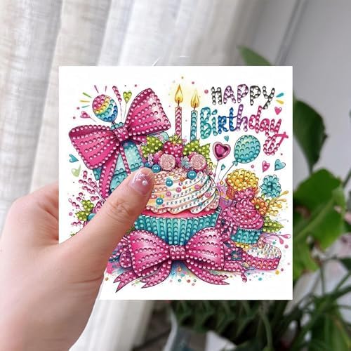 Zyvoreva 12 PCS 5D Diamond Painting Birthday Cards Kit, DIY Diamond Art Greeting Cards for Adults, Complete Hobby Craft Set for Card Making with Envelopes & Tools, Unique Handmade Gifts (Green) - Image 6