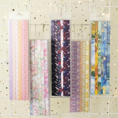 600 Sheets Paper Star Strips for DIY Hand Art Crafts, Double-Sided Printing Origami Paper for Star Jar, Wish Bottles, Home Decoration (Eastern Painting) - Image 7