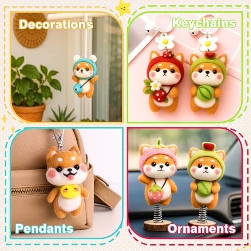 KIDS KING Needle Felting Kit for Beginners & Adults – 6 Piece of Shiba Inu Plush Dolls DIY with Instruction, Material Tools: Wool, Needles, Felting Pad, Arts & Craft Set for Handicraft Beginners - Image 7