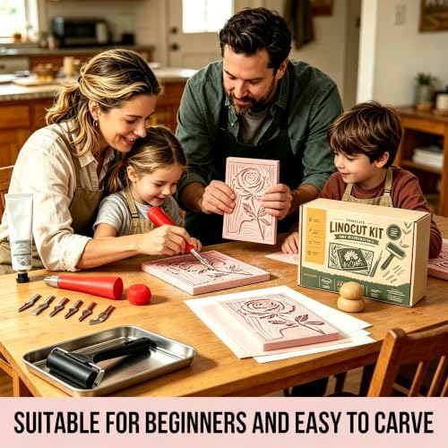Linocut Kit for Printmaking,DIY Arts Crafts Stamp Carving Kit for Beginners - Image 7