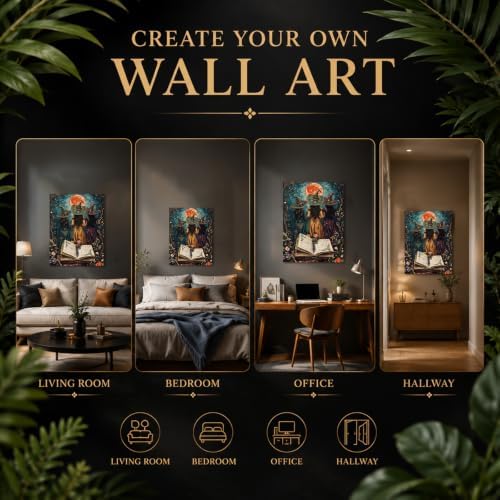 HITO Halloween Paint by Numbers Kit for Adults Witch 16x20 Inch Frameless - Image 7