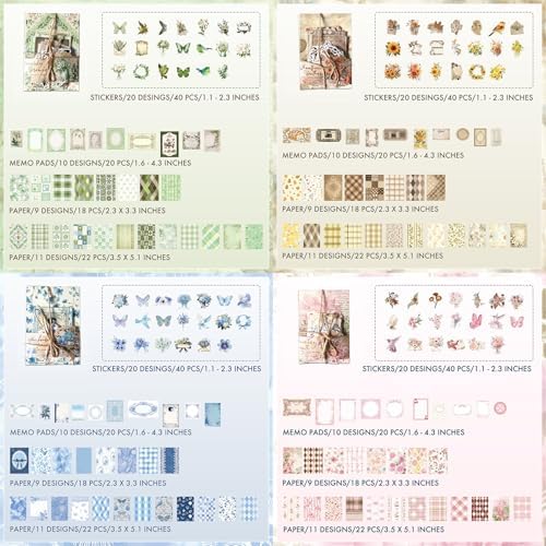 Vintage Cottagecore Scrapbook Supplies Kit – 400PCS - Image 7