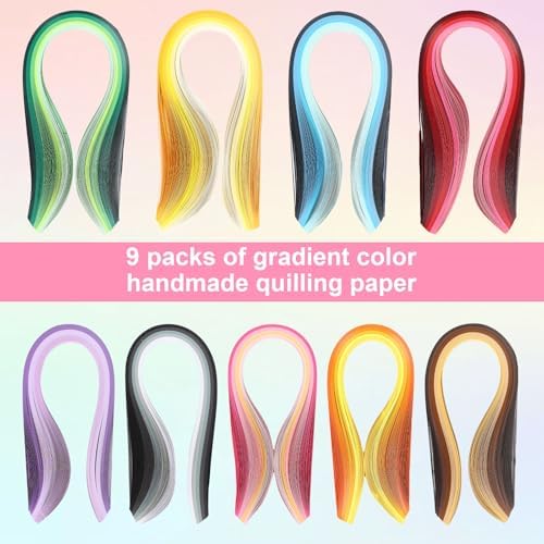 900 Pcs Quilling Paper Strips, 42 Colors, 5 mm x 39 cm, DIY Crafts - Image 7