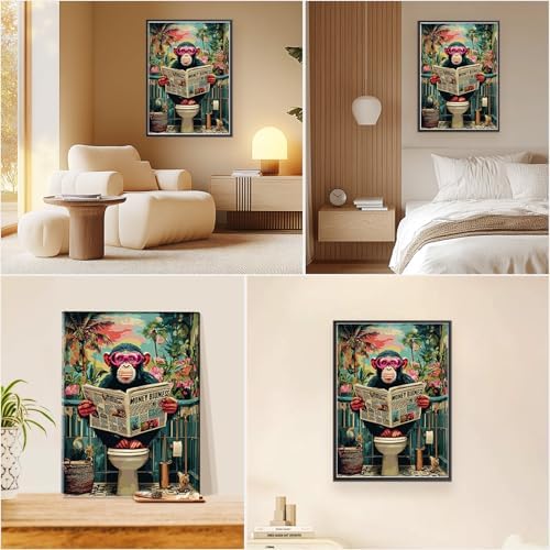 EOBROMD Framed Paint by Numbers Kits for Adults with Wooden Easel, Funny Monkey DIY Kits Crafts for Beginner on Stretched Canvas, 3 Brushes and Acrylic Paint for Home Decor 10x14 Inch - Image 7