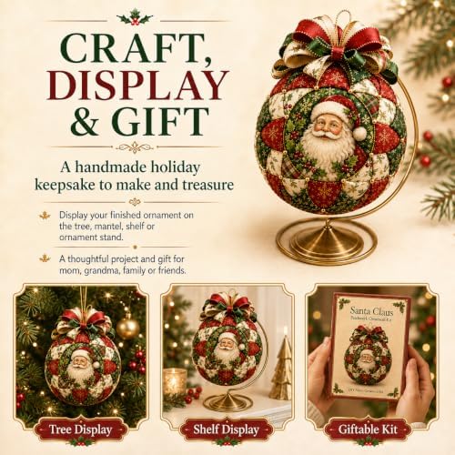 Christmas Classics Patchwork Ornament DIY Kit, No-Sew Ornament Kit (#B) - Image 7