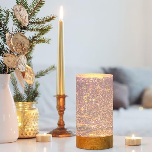Honoson Light Resin Silicone Mold Set, Include Resin Mold and USB Powered Wooden Lighted Base Stand for DIY Table Candle Desktop Lamp Ornaments(2.5 x 4 Inches,Cylinder) - Image 6