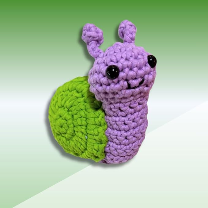 KelliDream Magic Circle Tool Inclusive Learn to Crochet Kit for Beginners+/Intermediates; Step-by-Step Video Tutorials; All Supplies to Make Cute Amigurumi (Snail)