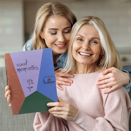 ZEEYUAN Mothers Day Gift for Mom Scrap Book Photo Album PU Leather Family ScrapBook Photo Memory Book Couples Anniversary Scrapbook Valentine's Day Gift - Image 7