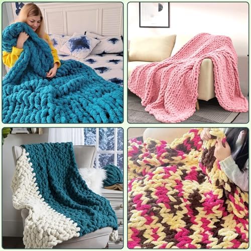Violetfox 80" Chunky Blanket Loom Kit, Adjustable Knit Loom Yarn Loom for Adults, Wooden Hand Knitting Loom for Throw Blankets, Beginner-Friendly Yarn Craft Weaving Tools for Home DIY (80 in) - Image 6