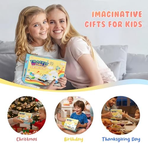 Air Dry Clay Kits for Kids - hittaty Traffic Model Magic Clay, 12 Boxes Molding Clay for Kids with Sculpting Tools and Tutorials, Safe, Soft & Non-Sticky DIY Arts and Crafts Gift for Boys & Girls - Image 7