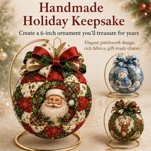 ZSEVMYFJ Christmas Classics Patchwork Ornament DIY Kit, Holiday Decorations (Reindeer) - Image 7
