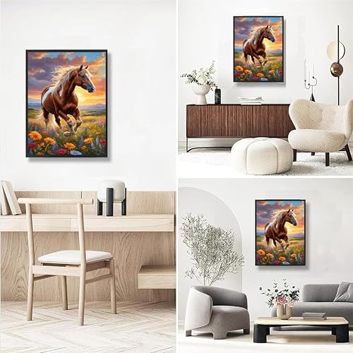 Horse Paint by Numbers for Adults with Framed Canvas - with Wooden Easel - Image 7