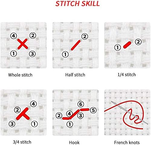 Funchey Stamped Cross Stitch Kits, DIY Cross Stitch Pattern for Adults Beginners Needlepoint Kits Embroidery Kit Arts and Crafts 11CT&Santa Claus Snow Scene 18x18 inchs