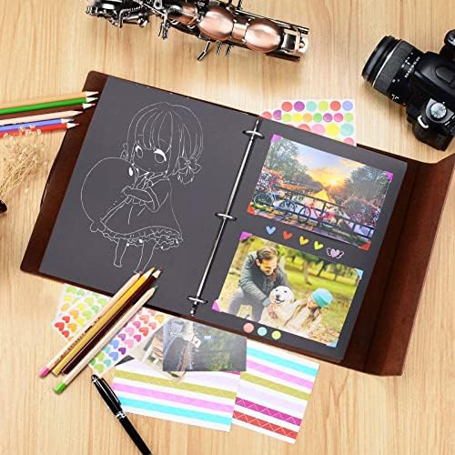 ZEEYUAN Scrapbooking Kits 8.5x11 inch Leather Journal Scrapbook Album DIY Photo Album Family Scrapbook Gift for Couples Anniversary - Image 7