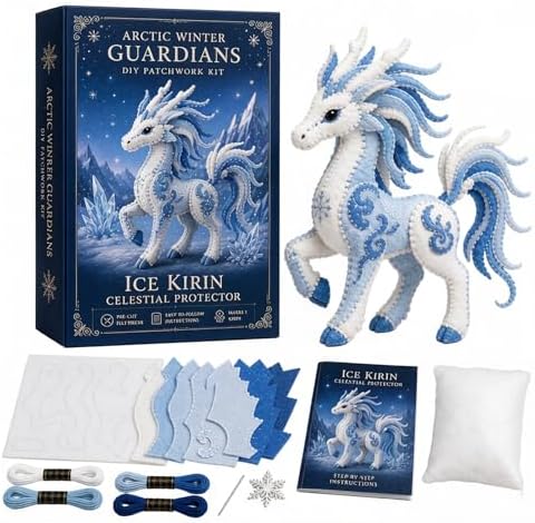 Arctic Winter Guardians DIY Patchwork Kit, Felt Arctic Winter Guardians Sewing Craft Kit, 3D Patchwork Fantasy Creature, DIY Plush Animal Sewing Kit, Handmade Craft Gift for Beginners (#G) by Unknown