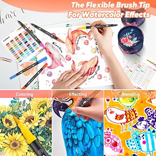 Caliart 72 Colors Double Tip Brush Pen Art Markers for Adult Coloring Books - Image 7