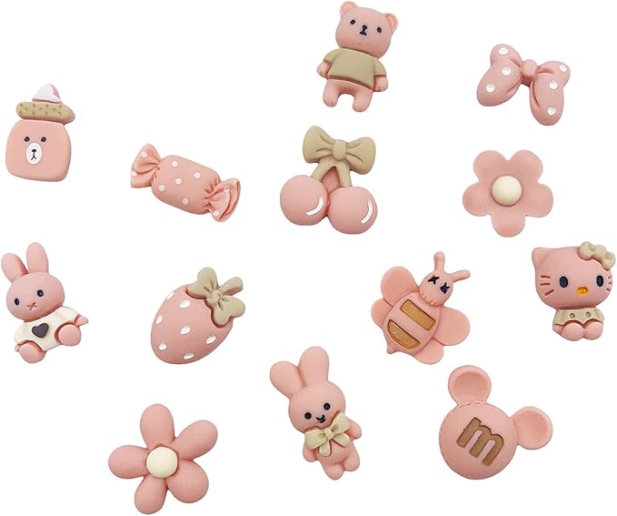 50 Pcs Flatback Cute Resin Slime Charms Bulk for Crafts, Flat Back Mixed Charms for Slime, Slime Charm Bulk for DIY Art Craft Making Kit (Blue Pink)