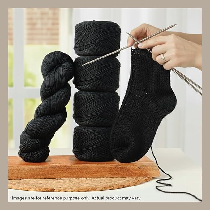 KnitPro Symfonie Hand Dyed Yarn | Extra Fine Merino Wool & Polyamide Blend for Knitting & Crocheting, Fingering Weight, Oeko-TEX Certified 400m, 100g Skein | Terra Semi-Solid Black Pepper