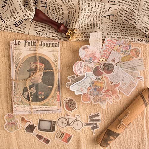 200Pcs Vintage Scrapbook Stickers, Aesthetic Junk Journal Stamping Supplies Kit, Scrapbooking Ephemera Washi Paper for Bullet Journaling Planners Diary Collage (Nostalgic) - Image 6