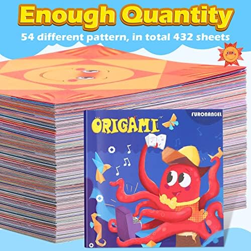 432 Sheets Origami Paper Kit with Guiding Book Origami Kit for Kids Ages 5-8 8-12, 54 Pattern Double Sided Folding Art Crafting Supplies for Adult Teen Preschool Training Craft Christmas Birthday Gift - Image 7