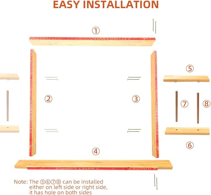 Tufting Frame, Rug Tufting Frame, 27.5”x 27.5” Tufting Frame for Rug Making, Wooden Rug Making Tools Kit Suitable for Electric Rug Gun Sewing Embroidery Rug Making Beginner (27.5in x 27.5in)