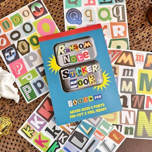 Ransom Note Sticker Book Vintage Alphabet Letter Scrapbook Supplies - Image 6