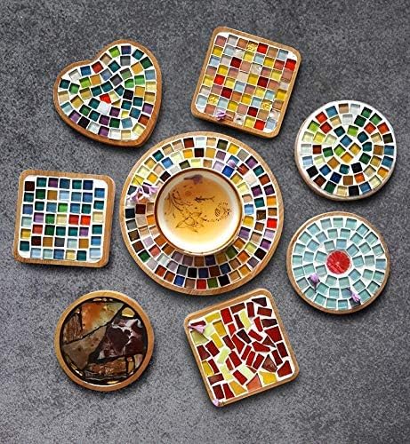 Mixed Color Mosaic Glass Tiles Shine Crystal Glass Pieces Bulk Square Glitter Crystal Mosaic Tiles for Home Decoration or DIY Crafts 200g,1x1 cm (Blues)