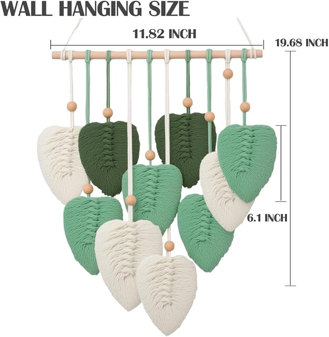 Ewparts Craft Kits for Adults Macrame Kit for Adults Beginners Easy to Make Macrame Wall Hanging Leaf with 4mm Macrame Cord,Instruction Book,Wooden Beads,Metal Combo for DIY Starter Adult Craft Kits