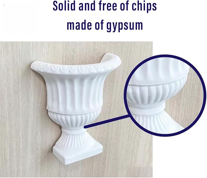 Artistic Oil Painting & Plaster Vase Set - DIY Dried Flower Holder, Separated Components for Easy Assembly, Decorative Wall Art & Textured Vase for Living Room, Bedroom, Office Home Table Decor (X)