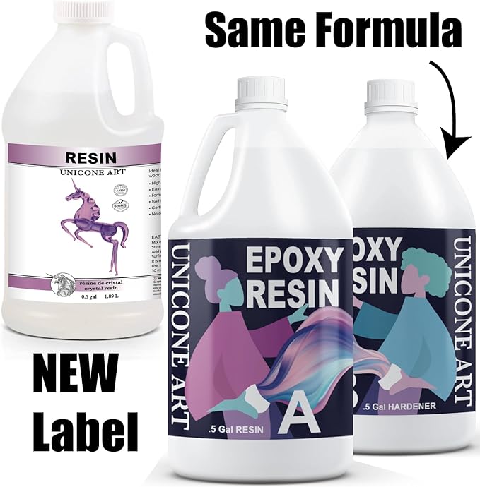 Resin Epoxy Kit 1 Gallon Craft Kit Gift - (.5 Gal Resin + .5 Gal Hardener) - Non-Toxic, Crystal Clear, Odor-Free, UV Resistant, High Gloss Art Epoxy