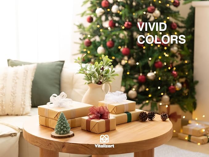 Vitalizart 1" x 150 Yd Organza Ribbon Mixed Color Sheer Ribbons Set 10 Yd x 15 Rolls Handmade for Gift Wrapping Christmas Tree Crafts Bows Wedding Invitations Wreaths Wrap