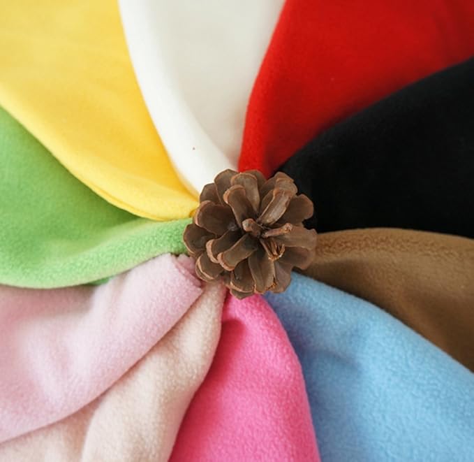 RayLineDo® 10PCS 50 * 50cm Solid Color Knitted Polar Fleece Fabric Anti Pill Fabric Patchwork Polyester Plush Fleece Cloth for DIY Sewing Handmade Dolls