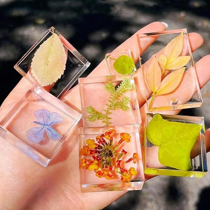 Cold Tone Dried Pressed Flowers for Resin, Real Pressed Flowers Dry Leaves Bulk Natural Herbs Kit for Scrapbooking DIY Art Crafts, Epoxy Jewelry, Candle, Soap Making, Nails Decor