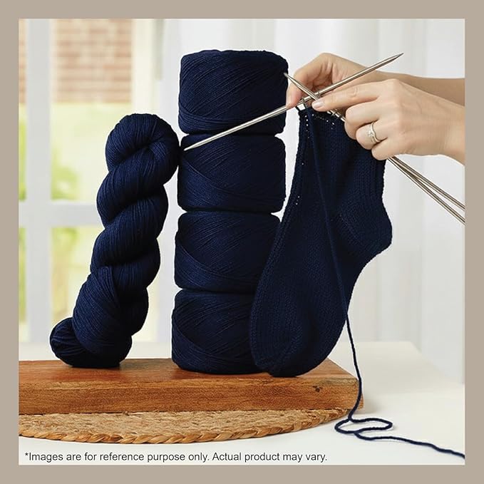 KnitPro Symfonie Hand Dyed Yarn | Extra Fine Merino Wool & Polyamide Blend for Knitting & Crocheting, Fingering Weight, Oeko-TEX Certified 400m, 100g Skein | Terra Semi-Solid Delhi Blue