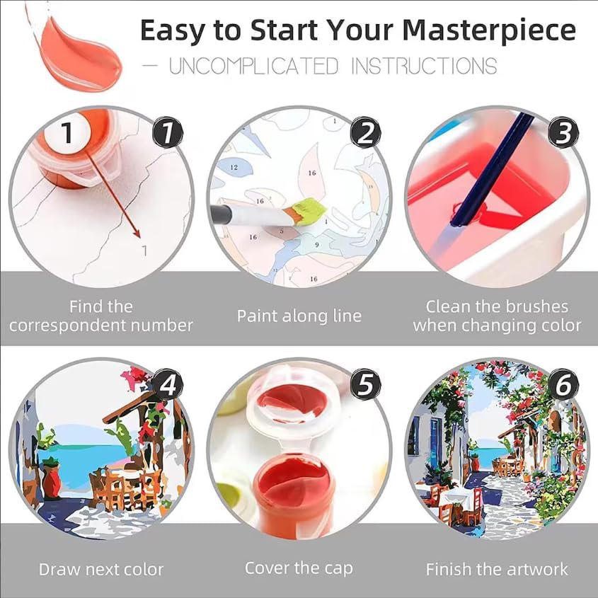 Canrichshop Valentine's Day Paint by Numbers Kit for Adults Without Frame,Valentines DIY Adult Painting by Number Kits on Canvas,Easy Acrylic Paint Kit Beginners for Home Decor 12x16 Inch - Image 7