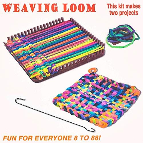 West Coast Paracord Retro Crafting Kit – Weaving Loom – Includes Materials to Make 2 Potholders – Family Fun - Image 2