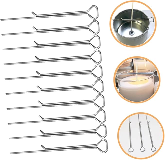 10pcs DIY Candlewick Holders Tealight Wick Centering Tool Carbon Steel Wick Holder Candle Making Material Easy to Use for DIY Candle Projects