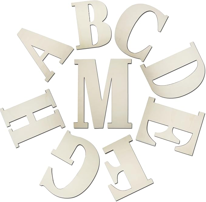 12 Inch Large Unfinished Wood Number, Paintable Unfinished Blank Wooden Numbers Board Unfinished Wood Slices for Birthday Wedding Graduate Party Wall Hang Decor - 4