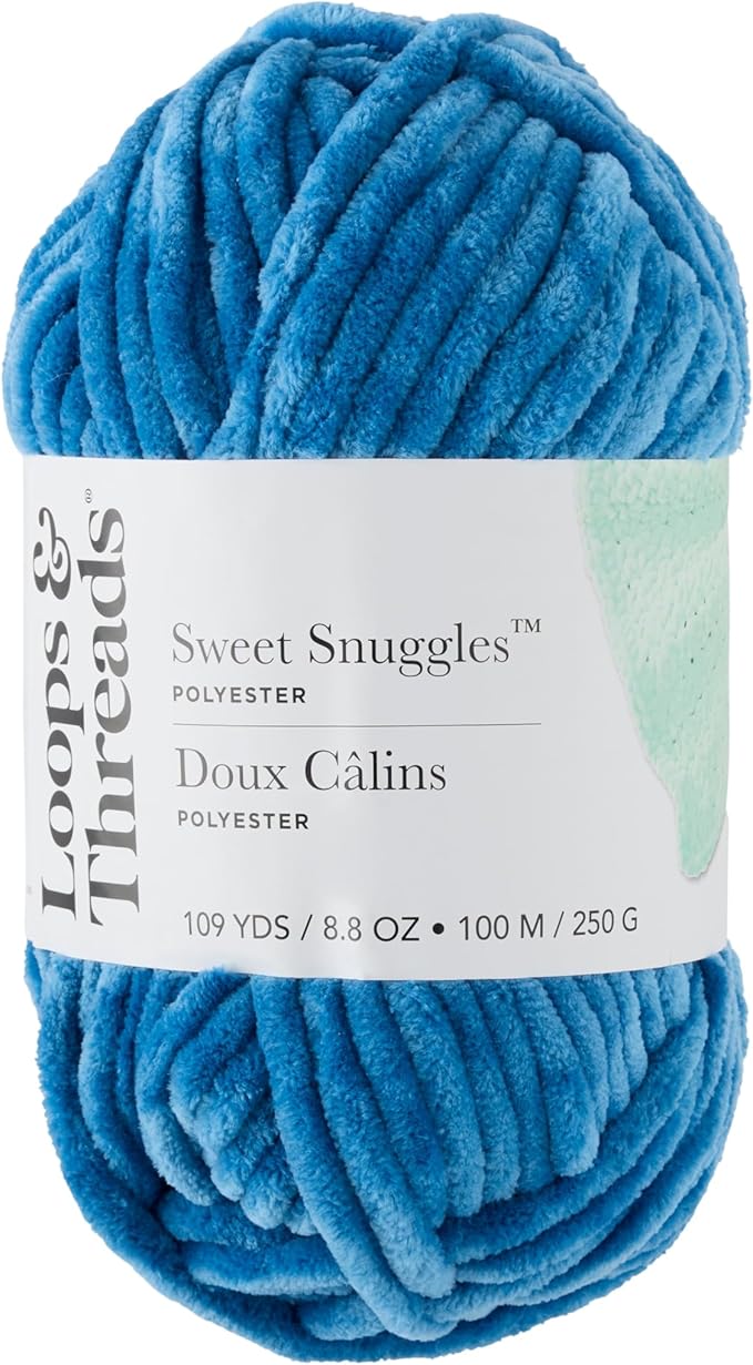 Loops & Threads Sweet Snuggles Yarn - Yarn for Knitting, Crochet, Weaving, and Arts & Crafts - Blue, Polyester, 8.8 oz