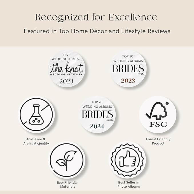 La Lente Premium Scrapbook Album – Photo Album with Writing Space – 100 Pages for Multiple Sizes 4x6, 5x7, 6x8, 8x10 – Holds 500 Photos – Wedding, Baby, Travel & Family Memories