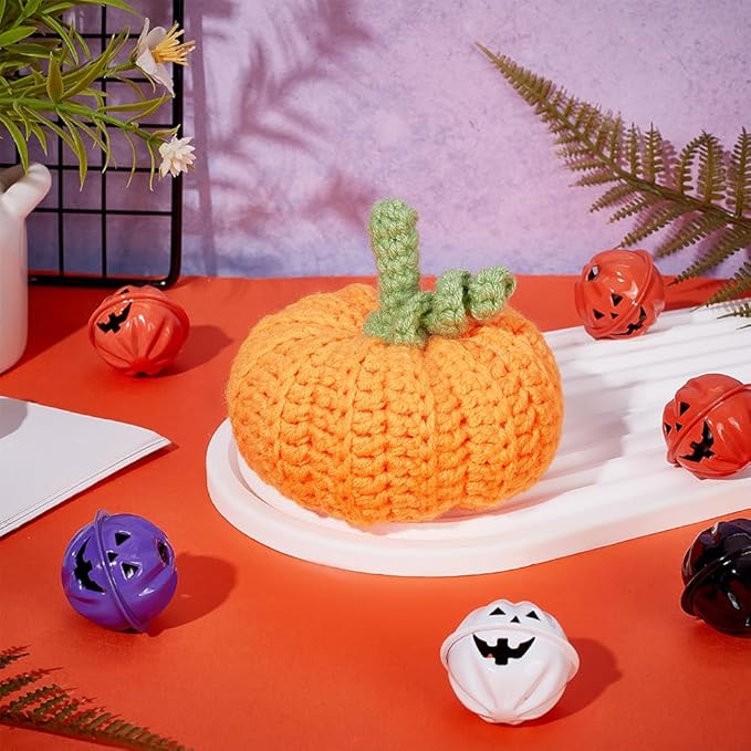 BEUNITONE Crochet Kit for Beginners 6 Set Pumpkins Crochet Kits for Adults Starter with Step-by-Step Instructions Cute Pumpkin Crochet Kit Adults DIY Craft Gift Set for Halloween Christmas Gifts