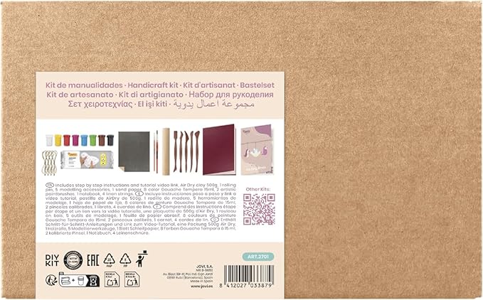 Jovi | Pottery Kit | Birds, 1.1 lb White Air Dry Clay, Tempera Paints, Sculpting Tools | Step-by-Step Guide, Non-Toxic, No Oven Needed | Creative Pottery Experience for Adults, Beginners