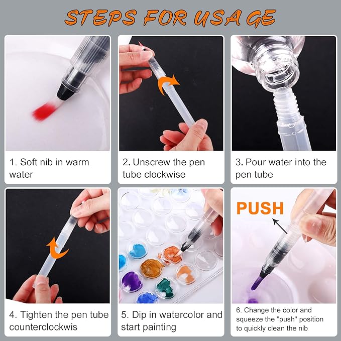 AROIC 36 Colors Watercolor Paint Set, Watercolor Pan Set with 10 Nylon Brushes and 6 Refillable Water Brushes. Perfect for Adults and Beginner Artists