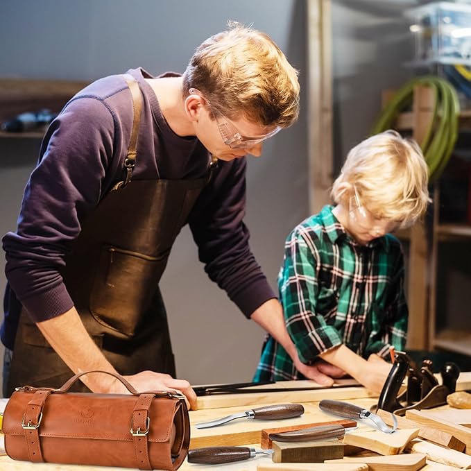 IMYMEE Deluxe Wood Carving Kit - 21Pcs Wood Carving Tools with Leather Storage Bag,Wood Carving Tools Set with 8Pcs Whittling Knives, 8Pcs Detail Carving Knives,Wood Whittling Kit for Beginners