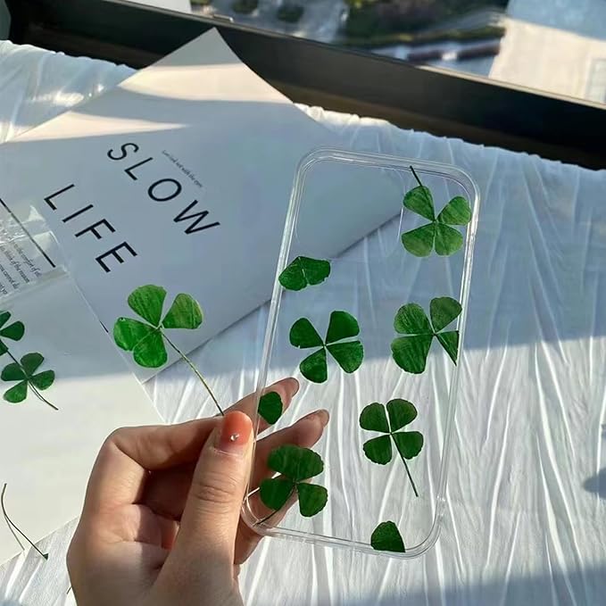 48 Pcs Mix Lucky Clover Natural Dried Pressed Flowers for Resin, Jewelry Making, Real Dry Flower for Cake Decorating , DIY Art Crafts - Four Leaf Clover