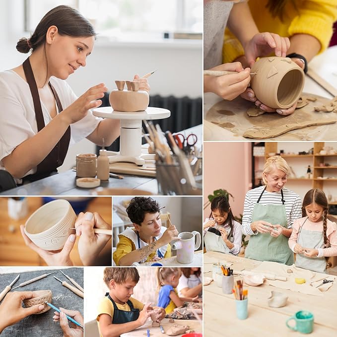 40PCS Clay Sculpting Tools Kit, Clay Pottery Carving Tool Kit with Wooden & Stainless Steel Clay Tools, Professional Clay Sculpting Tool for Adults, Sculpting Tools for Air Dry Clay, Polymer, Ceramic