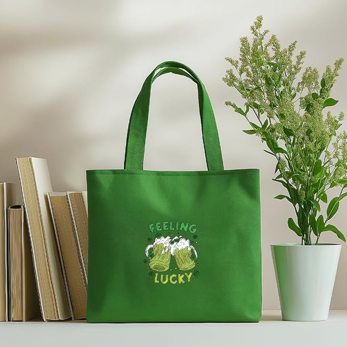 ORIGACH 4 Sheets Saint Patrick's Day Water Soluble Embroidery Patterns Stabilizers - Pre-Printed Lucky Shamrock Gnome Hat & Truck Designs - Stick & Stitch Embroidery Paper for Hand Sewing Lovers