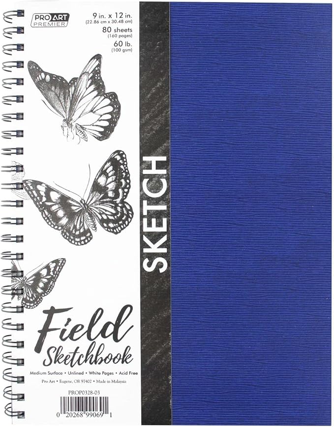Pro Art Premium Sketch Book 9"x12" 80 Sheets, 60#, Wire, Sketch Book, Sketchbook, Drawing Pad, Pad, Drawing Paper, Art Book, Paper, Sketchbook for