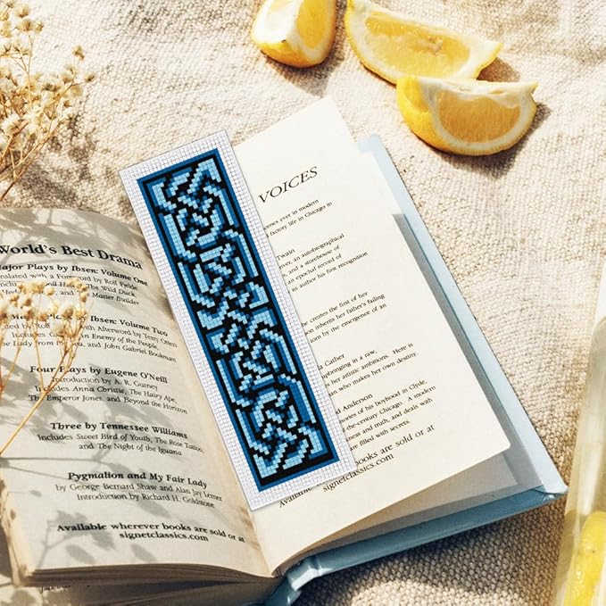 ORIGACH 6 Set Celtic Knot Cross Stitch Bookmark Kit for Beginner with Backing Felt Floss Instructions DIY Stamped Embroidery Bookmark Kit for Adults, Book Lovers